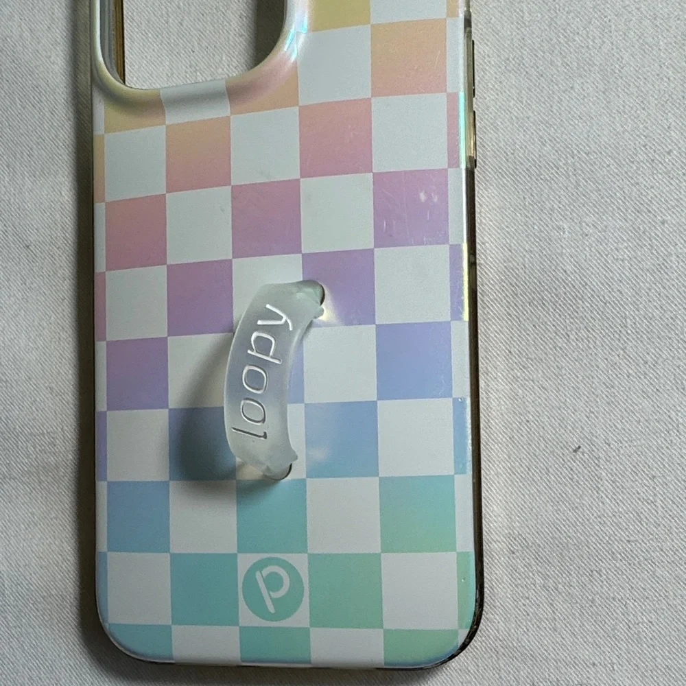 Loopy Case iPhone 14 Pro Max Pearl Checkered Phone Cover